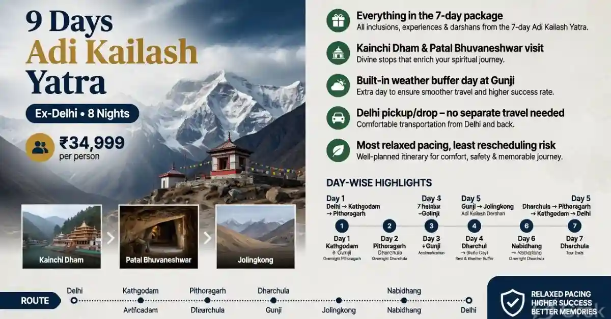 9 days Adi Kailash Yatra package from Delhi - 4x4 vehicles on Dharchula to Gunji road
