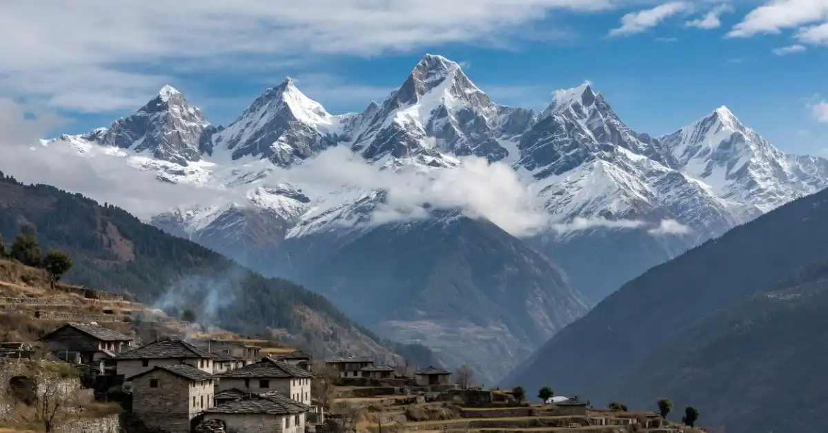 Panchachuli five peaks view from Dantu village Darma Valley Uttarakhand