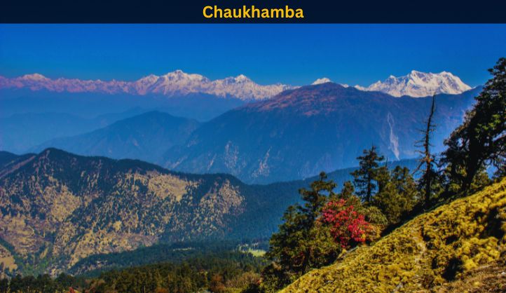 A portrait of the Chaukhamba peak and ...